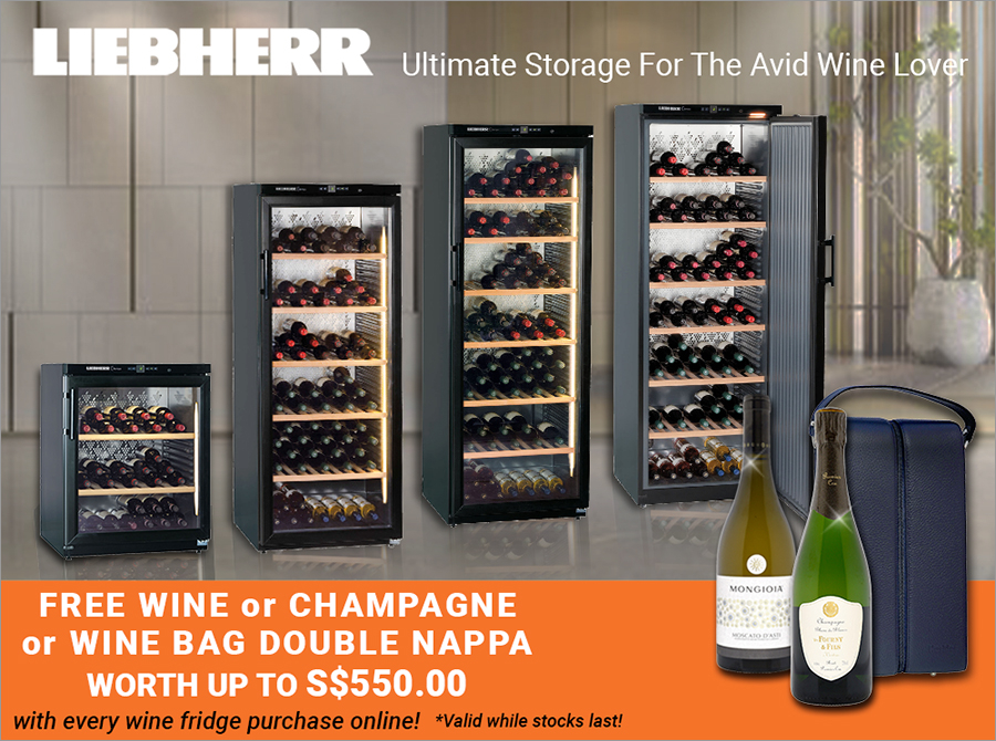 Liebherr Fridge with Free Wine or Champagne or Wine Bag Double Nappa