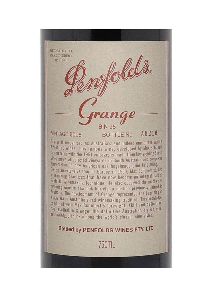 Penfolds Grange 2008 - 3bots