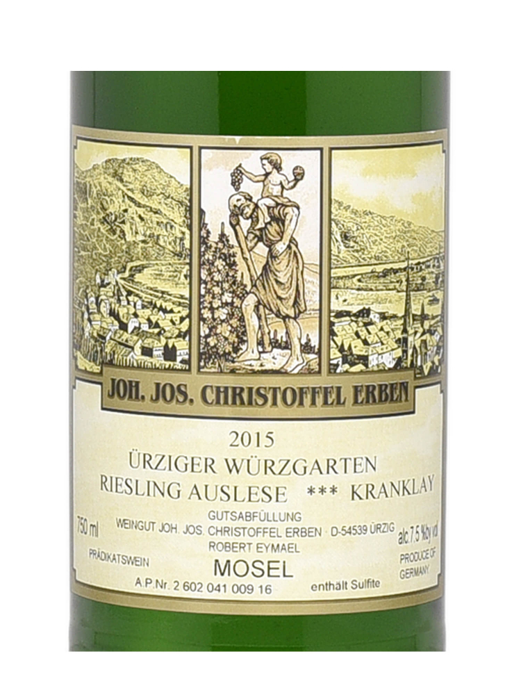 Joh Jos Christoffel Uerziger Wuerzgarten Riesling Auslese*** 2015 - 3bots