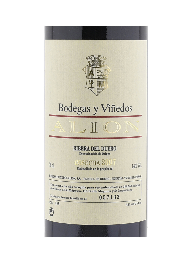 Bodegas y Vinedos Alion 2007 - 3bots