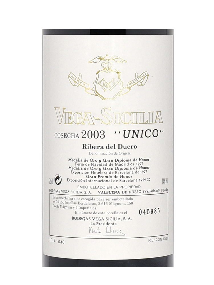 Vega Sicilia Unico Reserva 2003 - 3bots