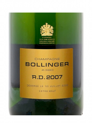 Bollinger R D Extra Brut 2007 w/box - 3bots