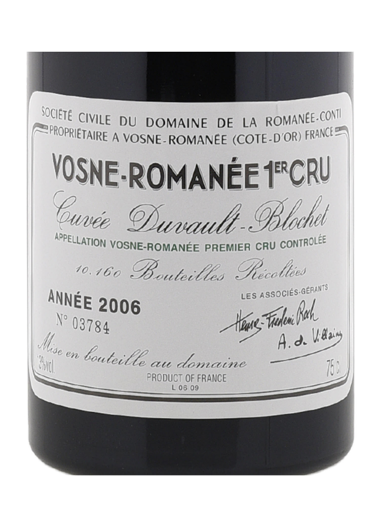 DRC Vosne Romanee Duvault Blochet 1er Cru 2006 - 3bots