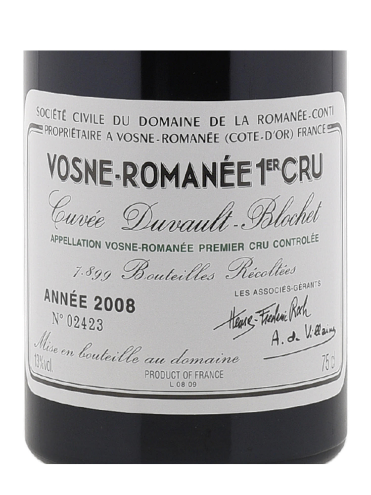 DRC Vosne Romanee Duvault Blochet 1er Cru 2008 - 3bots