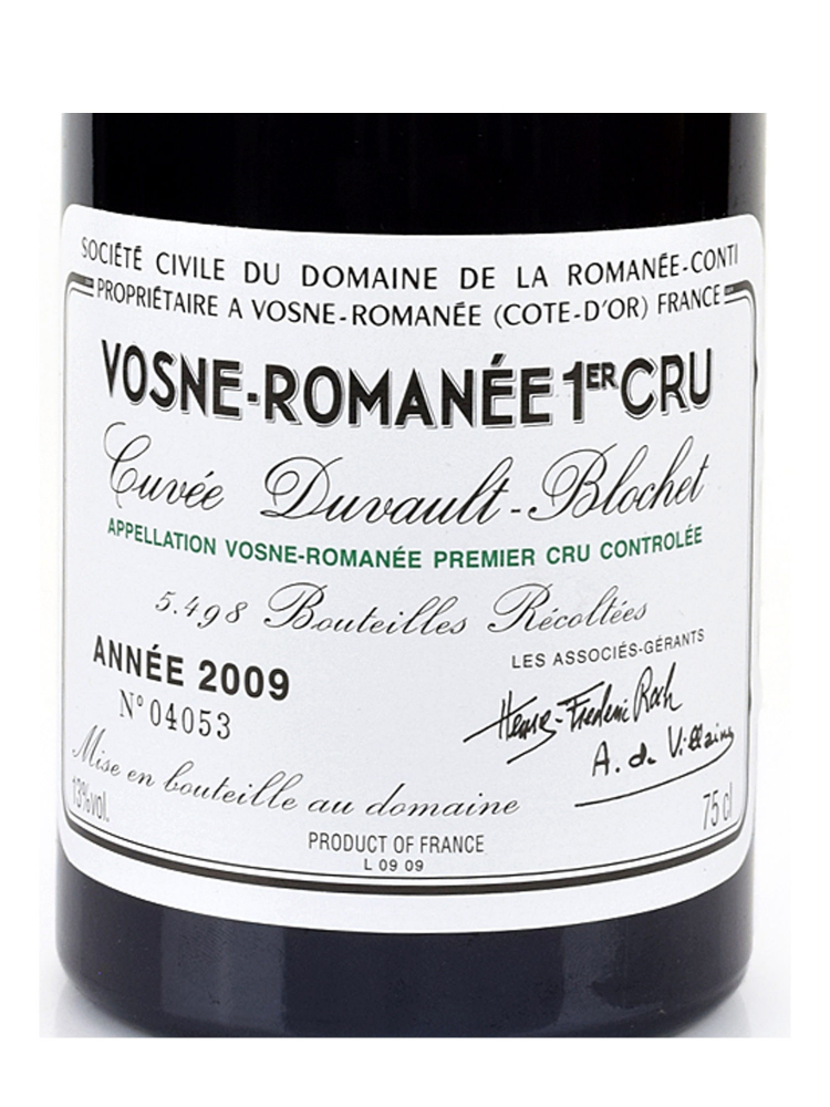 DRC Vosne Romanee Duvault Blochet 1er Cru 2009 ex-do - 3bots