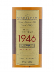 Macallan 1946 52 Year Old Select Reserve (Bottled 1998) Single Malt 700ml w/box