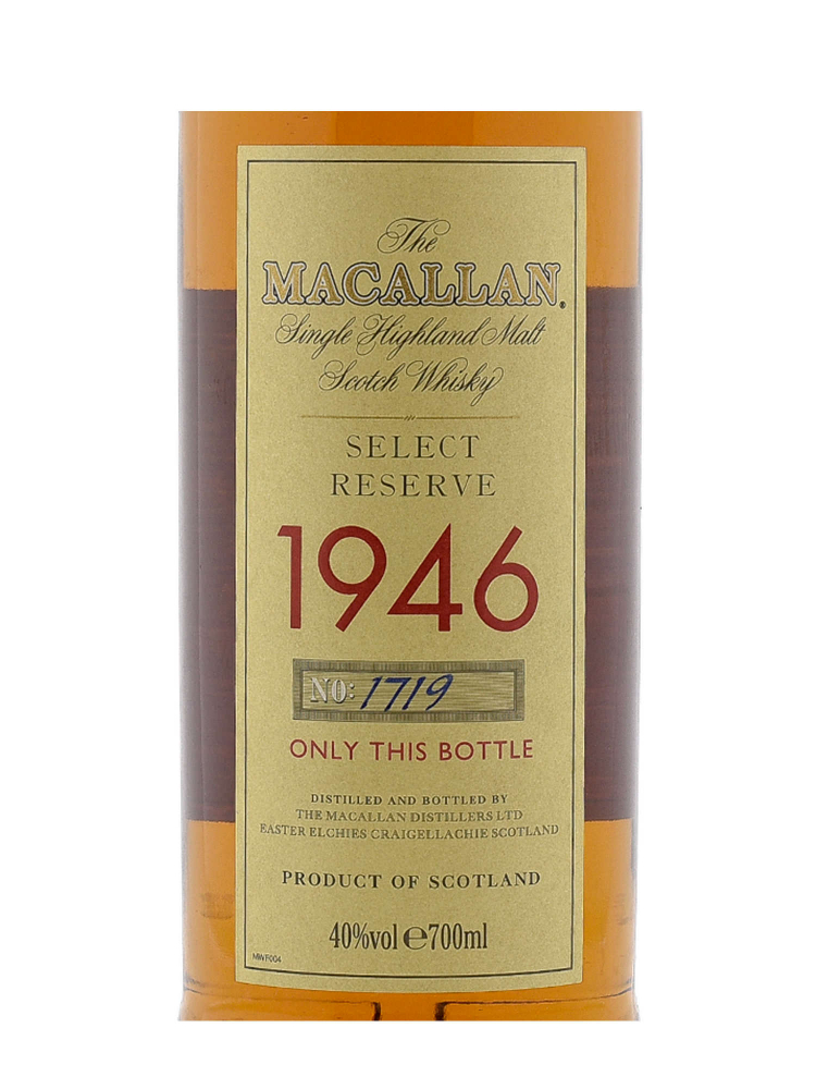 Macallan 1946 52 Year Old Select Reserve (Bottled 1998) Single Malt 700ml w/box