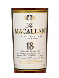 Macallan 1995 18 Year Old Sherry Oak Single Malt 700ml w/box - 3bots