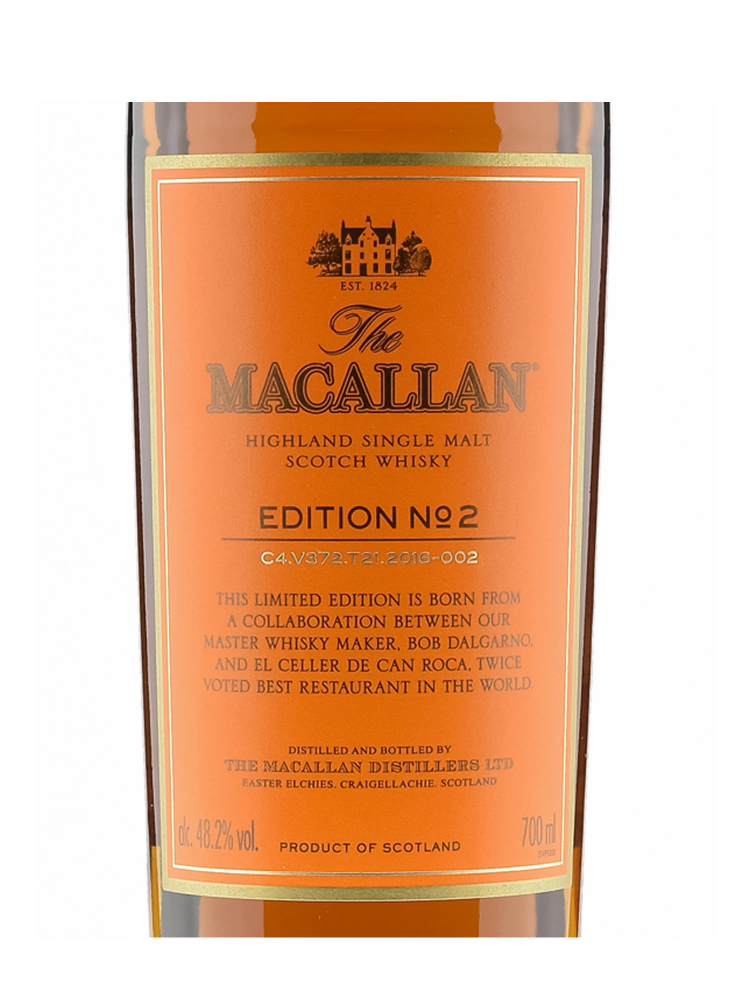 Macallan Edition No.2 Single Malt 700ml w/box - 3bots