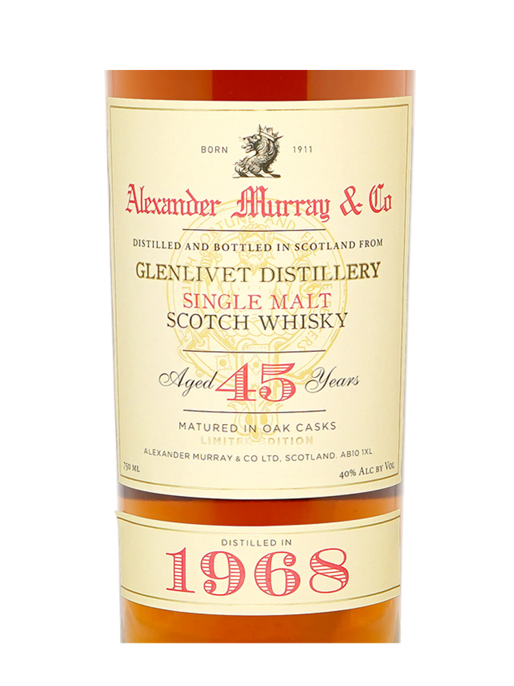 Glenlivet 1968 45 Year Old Alexander Murray Bottling Single Malt Whisky 750ml no box - 3bots