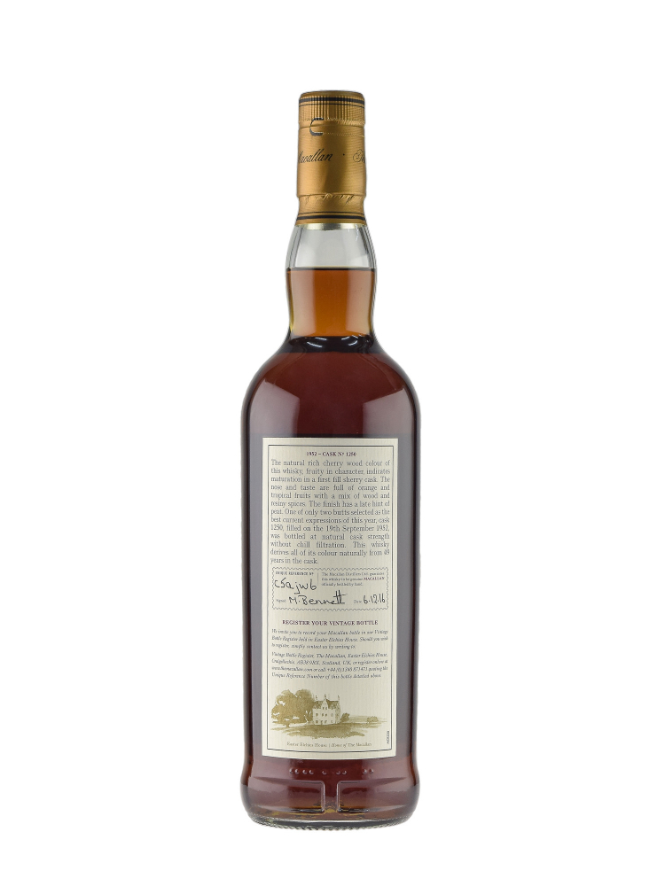 Macallan 1952 49 Year Old Fine & Rare Cask 1250 (Bottled 2002) Single Malt 700ml w/box