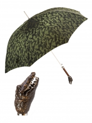 葩莎帝雨伞 UAK66鳄鱼头伞柄绿色伞面带有迷彩图案