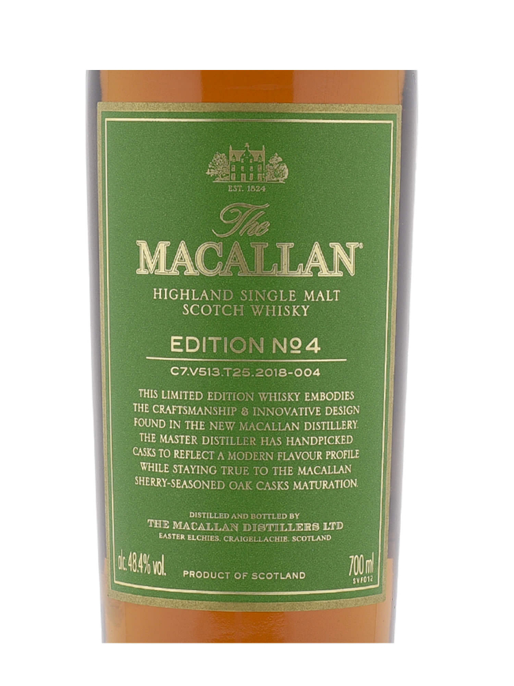 Macallan Edition No.4 Single Malt 700ml w/box - 3bots