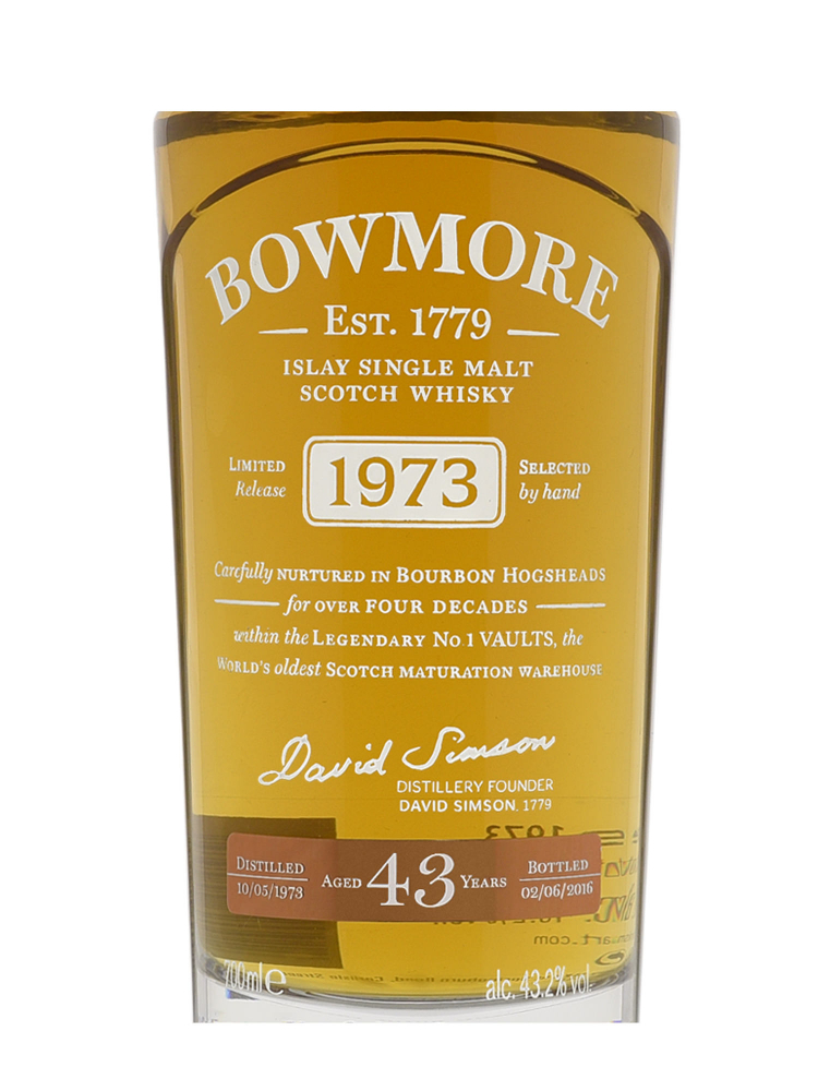 Bowmore 1973 43 Year Old (Bottled 2016) Single Malt Whisky 700ml w/box