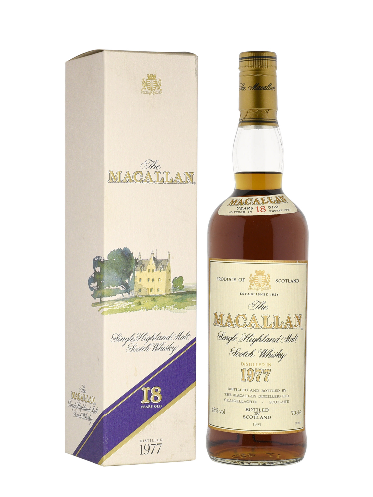 Macallan 1977 18 Year Old Sherry Oak (Bottled 1995) Single Malt w 