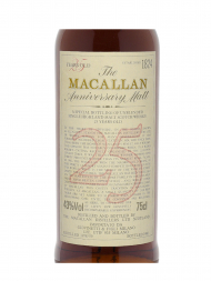 Macallan 1958/1959 25 Year Old Anniversary Malt (Bottled 1986) Single Malt Whisky 750ml w/wooden box