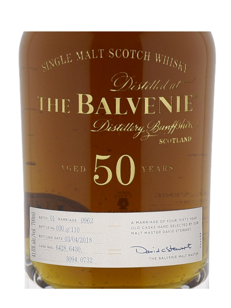 Balvenie 50 Year Old Rare Marriage 0962 (Bottled 2018) Sherry Oak Single Malt 700ml w/cylinder