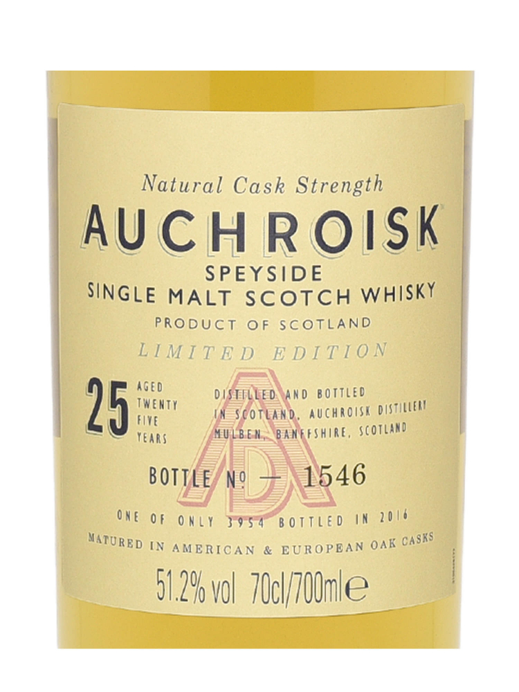 Auchroisk 1990 25 Year Old Limited Edition 2016 Single Malt Whisky 700ml w/box - 3bots