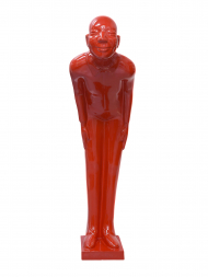 红色巨型欢迎人物树脂雕塑