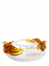 Lalique Bamako Amber Serpent Snake Bowl by Marie-Claud Lalique
