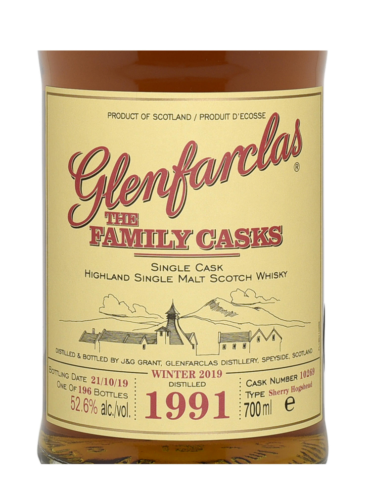 Glenfarclas Family Cask 1991 28 Year Old Cask 10269 W19 (Bottled 2019) Sherry Hogshead 700ml w/box