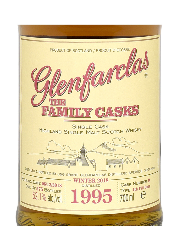 Glenfarclas Family Cask 1995 23 Year Old Cask 9 W18 (Bottled 2018) 4th Fill Butt 700ml w/box - 3bots