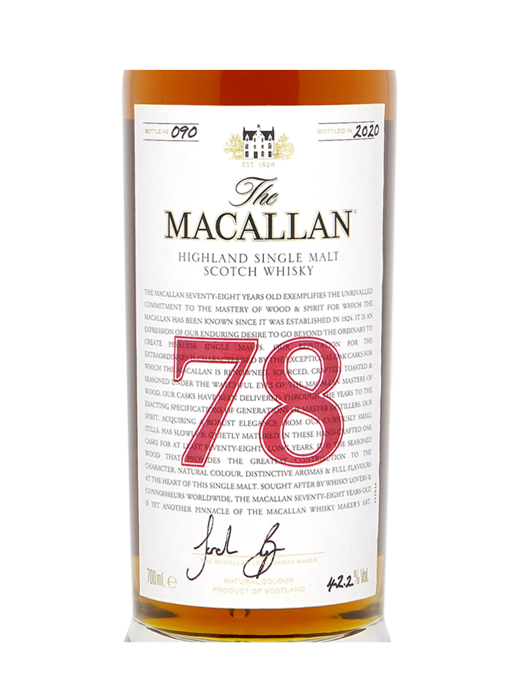 Macallan  78 Year Old Sherry Oak The Red Collection (Bottled 2020) Single Malt Whisky 700ml w/box