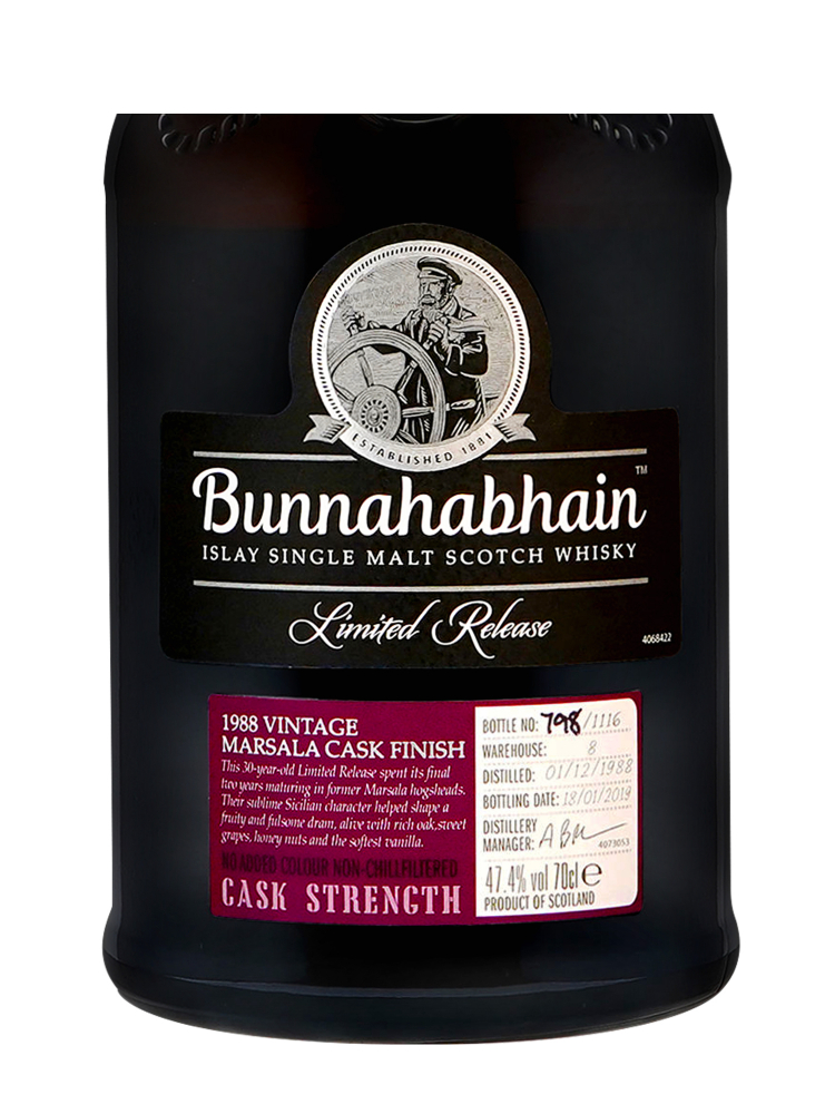 Bunnahabhain 1988 30 Year Old Marsala Finish (Bottled 2019) Single Malt Whisky 700ml w/box