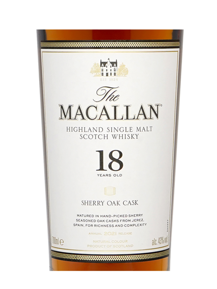 Macallan  18 Year Old Sherry Oak Annual Release 2021 Single Malt 700ml w/box