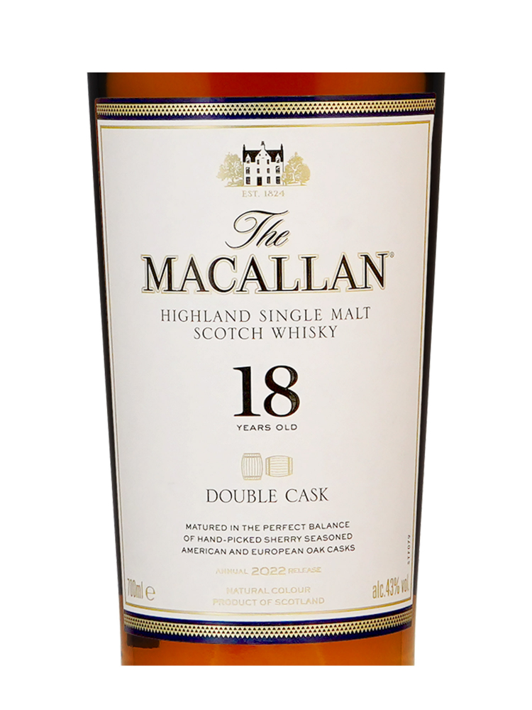 Macallan  18 Year Old Double Cask Annual Release 2022 Single Malt 700ml w/box - 6bots