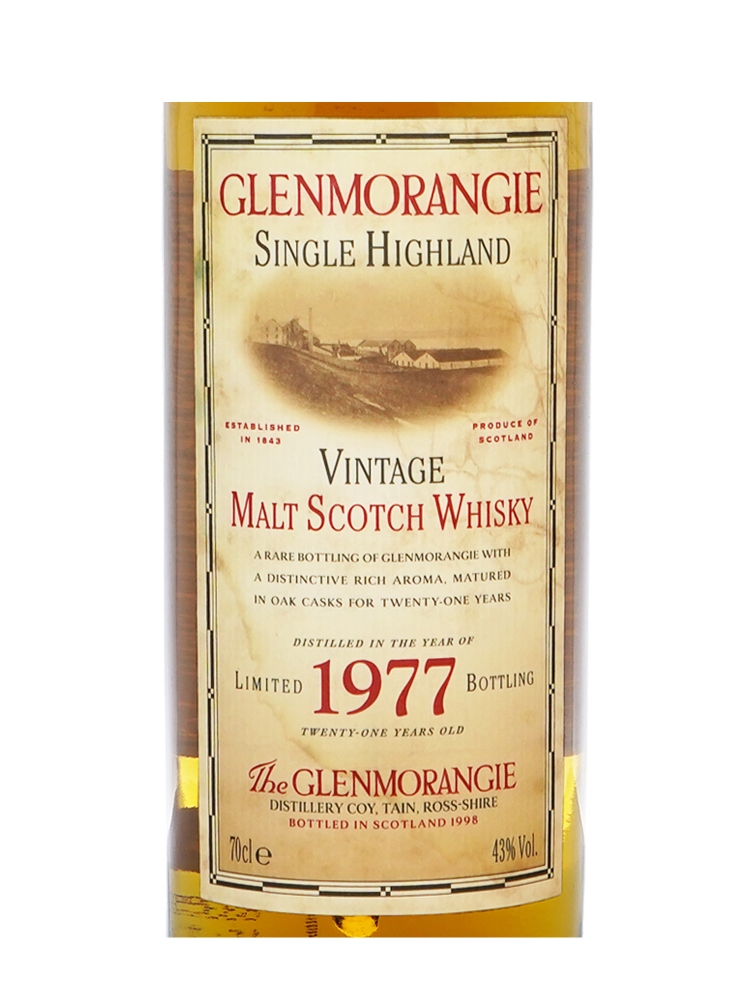 Glenmorangie 1977 Limited Bottling (Bottled 1998) Single Malt Whisky 700ml w/box