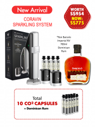 Coravin Sparkling System w/10 CO2 Capsules + Ron Barcelo Imperial NV
