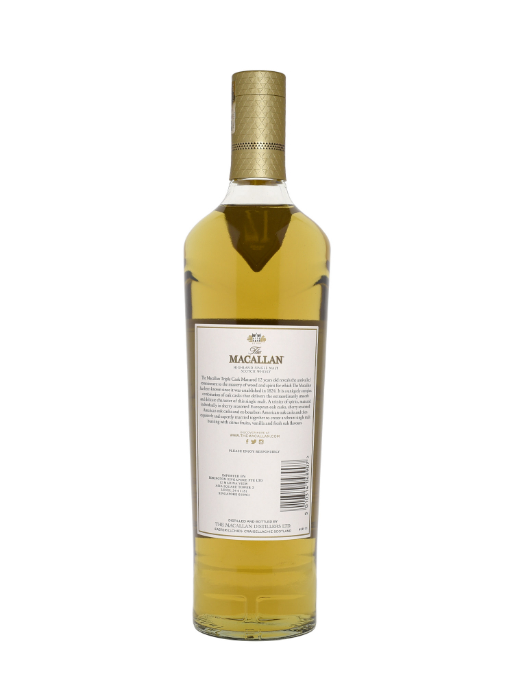 Macallan  12 Year Old Fine Oak (Triple Cask Matured) Single Malt Whisky 700ml w/box - 6bots