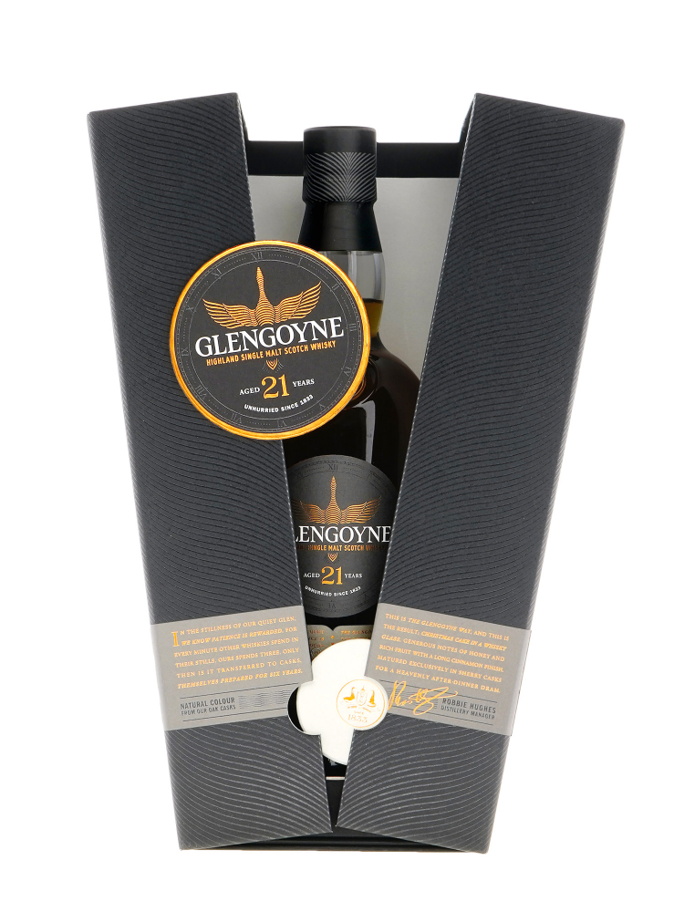 Glengoyne  21 Year Old Single Malt Whisky 700ml w/box (New) - 3bots