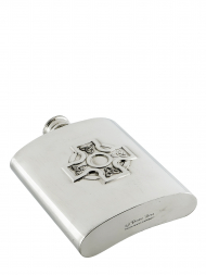 Pinder Hip Flask 291FL Handmade Sheffield Celtic Cross 6oz